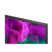 LG QNED evo AI QNED85 Mini LED features AI Hub for personalization, with an AI icon above a remote control surrounded by labels for Multi AI Search, AI Concierge, AI Voice ID with My Page, AI Chatbot, AI Picture Wizard, and AI Sound Wizard.