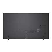 LG QNED evo AI QNED85 Mini LED 100-inch Ultra Big TV is wall-mounted in a living room, displaying a sports victory celebration with vivid colors and refined picture quality across the wide screen as a family cheers together.