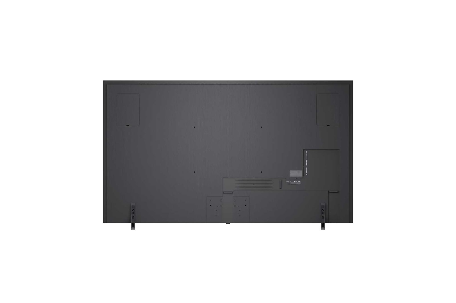 LG QNED evo AI QNED85 Mini LED 100-inch Ultra Big TV is wall-mounted in a living room, displaying a sports victory celebration with vivid colors and refined picture quality across the wide screen as a family cheers together.