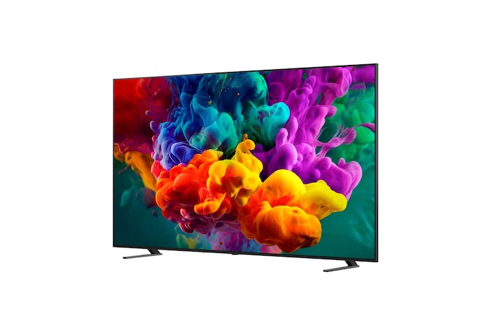 LG QNED evo AI QNED85 Mini LED with AI Picture Pro and Dynamic Tone Mapping Pro shows an underwater scene of a sea turtle swimming above coral and fish, as AI recognizes and upscales each frame to 4K resolution.