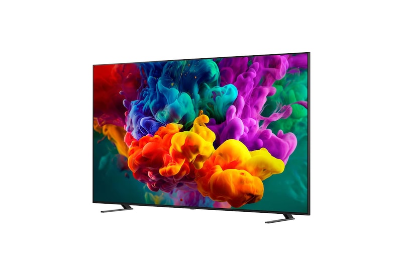 LG QNED evo AI QNED85 Mini LED with AI Picture Pro and Dynamic Tone Mapping Pro shows an underwater scene of a sea turtle swimming above coral and fish, as AI recognizes and upscales each frame to 4K resolution.