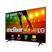 Slightly-angled left-facing side view of LG FHD TV, LR67