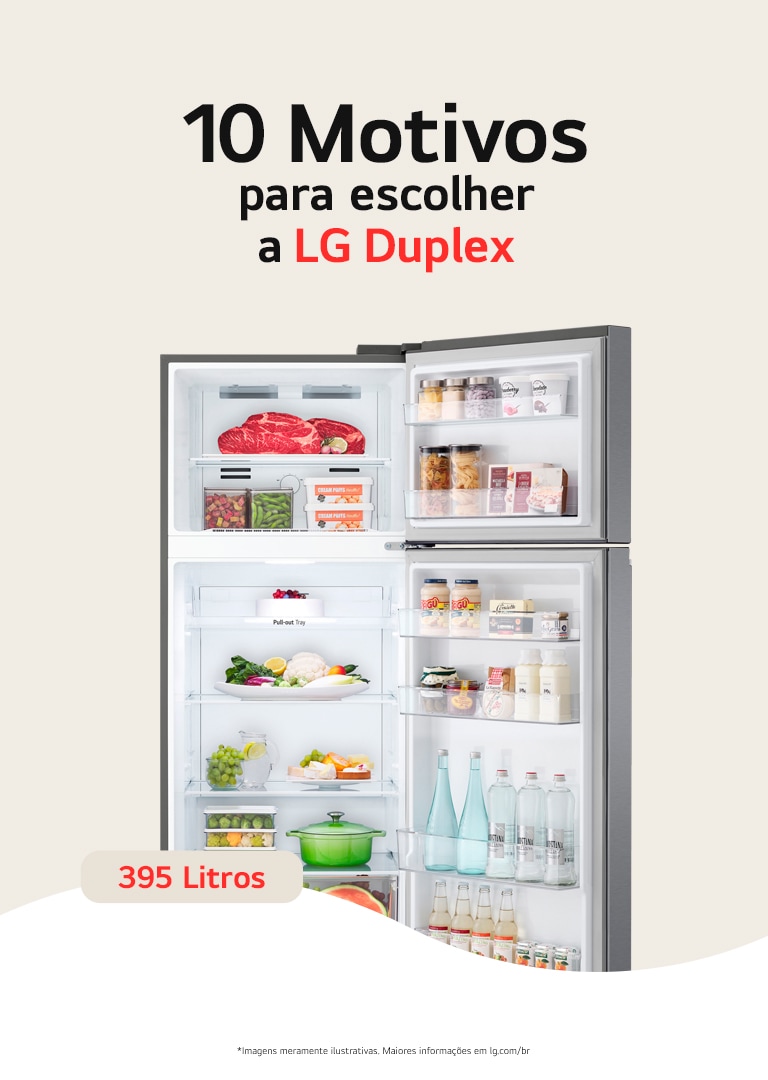 Geladeira LG GN-B392PLMB Duplex com tecnologia Inverter Linear,design elegante e alta eficiência energética para sua cozinha