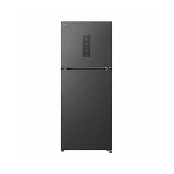 Vista frontal de Geladeira LG Inverter 476L Duplex com Door Cooling Bivolt Black Inox GB-B472PBPF