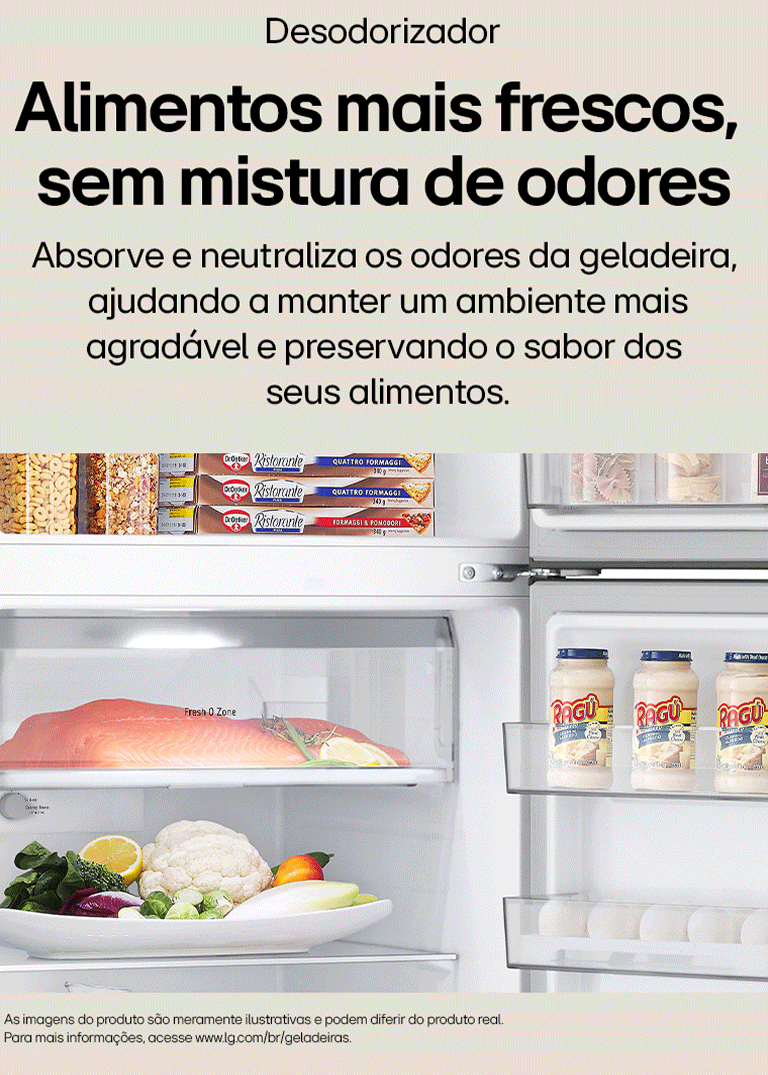 Alimentos mais frescos, sem mistura de odores