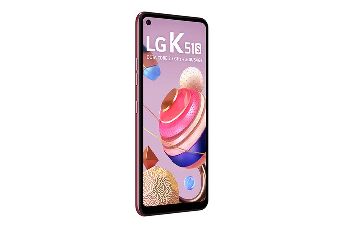 LG Smartphone LG K51S - 4 câmeras, Bateria de 4.000 mAh, Memória de 3GB/64GB, Tela de 6.5'' FHD+, LMK510BMW
