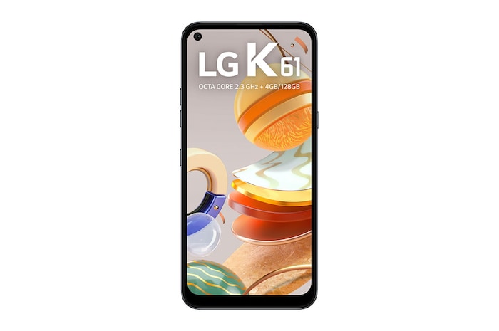 LG Smartphone LG K61 - 4 câmeras, Bateria de 4.000 mAh, Memória de 4GB/128GB, Tela de 6.5'' FHD+, LMQ630BAW