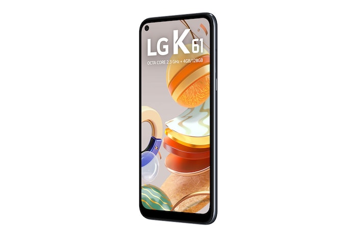 LG Smartphone LG K61 - 4 câmeras, Bateria de 4.000 mAh, Memória de 4GB/128GB, Tela de 6.5'' FHD+, LMQ630BAW