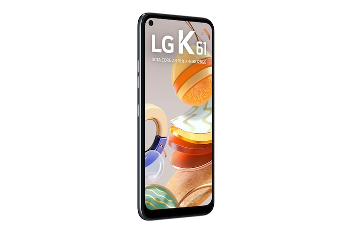 LG Smartphone LG K61 - 4 câmeras, Bateria de 4.000 mAh, Memória de 4GB/128GB, Tela de 6.5'' FHD+, LMQ630BAW