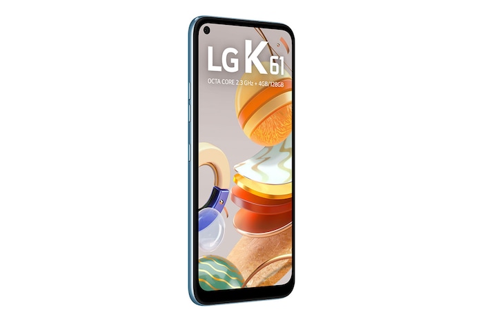 LG Smartphone LG K61 - 4 câmeras, Bateria de 4.000 mAh, Memória de 4GB/128GB, Tela de 6.5'' FHD+, LMQ630BAW