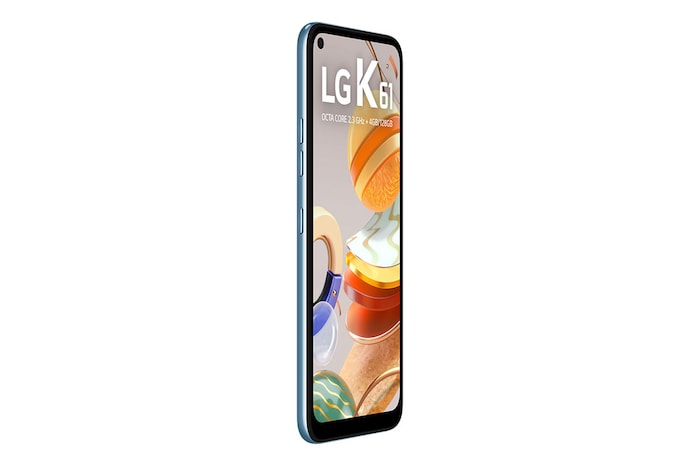 LG Smartphone LG K61 - 4 câmeras, Bateria de 4.000 mAh, Memória de 4GB/128GB, Tela de 6.5'' FHD+, LMQ630BAW