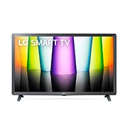 Una vista frontal del televisor LG Full HD con una imagen de relleno y el logotipo del producto en
