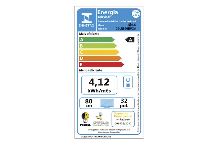 LG Smart TV LG 32" LED HD Wi-Fi, Bluetooth, HDMI, HDR10, ThinQ AI, Alexa - 32LR650BPSA, 32LR650BPSA
