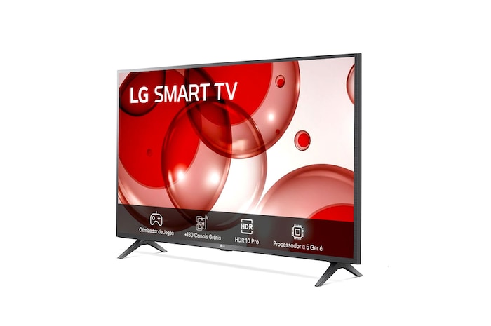 Slightly-angled left-facing side view of LG FHD TV, LR67