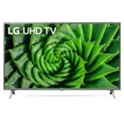 Vista frontal de Smart TV LG 50&#34; 4K UHD Wi-Fi Bluetooth HDR Inteligência Artificial ThinQ AI Google Assistente Alexa 50UN8000PSD