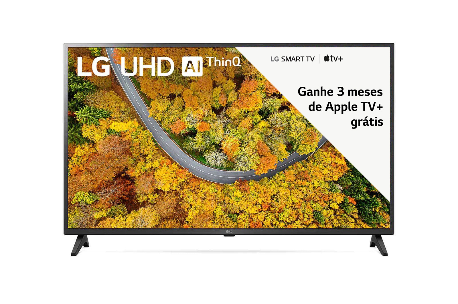 Vista frontal del televisor LG UHD
