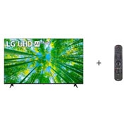 Vista frontal de Combo Smart TV LG UHD 60'' 60UQ8050PSB + Controle Remoto LG Smart Magic MR23GN 60UQ8050.MRGN23