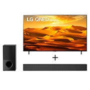 Vista frontal de Combo Smart TV LG QNED MiniLED 65" 4K + Soundbar SNH5 65QNED90S.SNH5