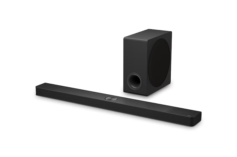 Vista angular de la LG Soundbar S90TY, un subwoofer