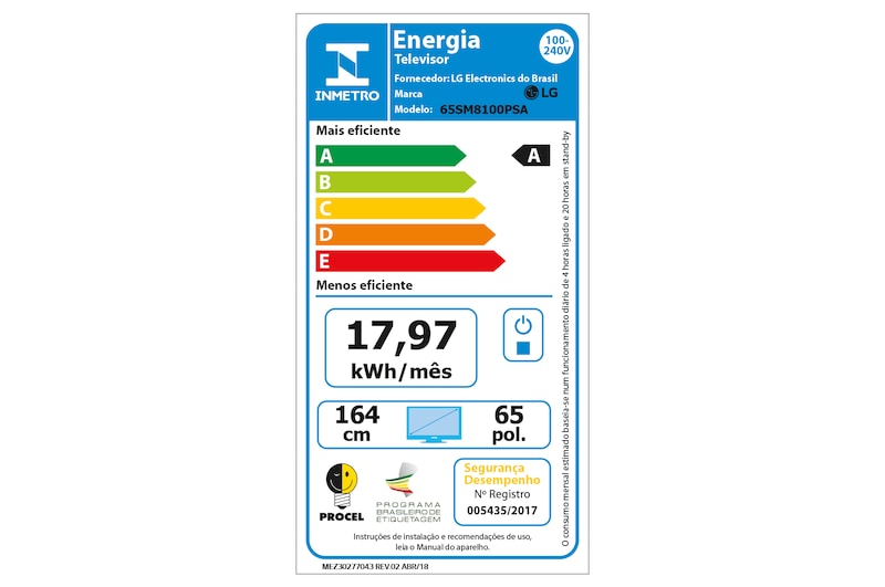 LG Smart TV LG 65" 4K HDR Ativo NanoCell Inteligência Artificial ThinQ AI Som DTS Virtual X, 65SM8100PSA