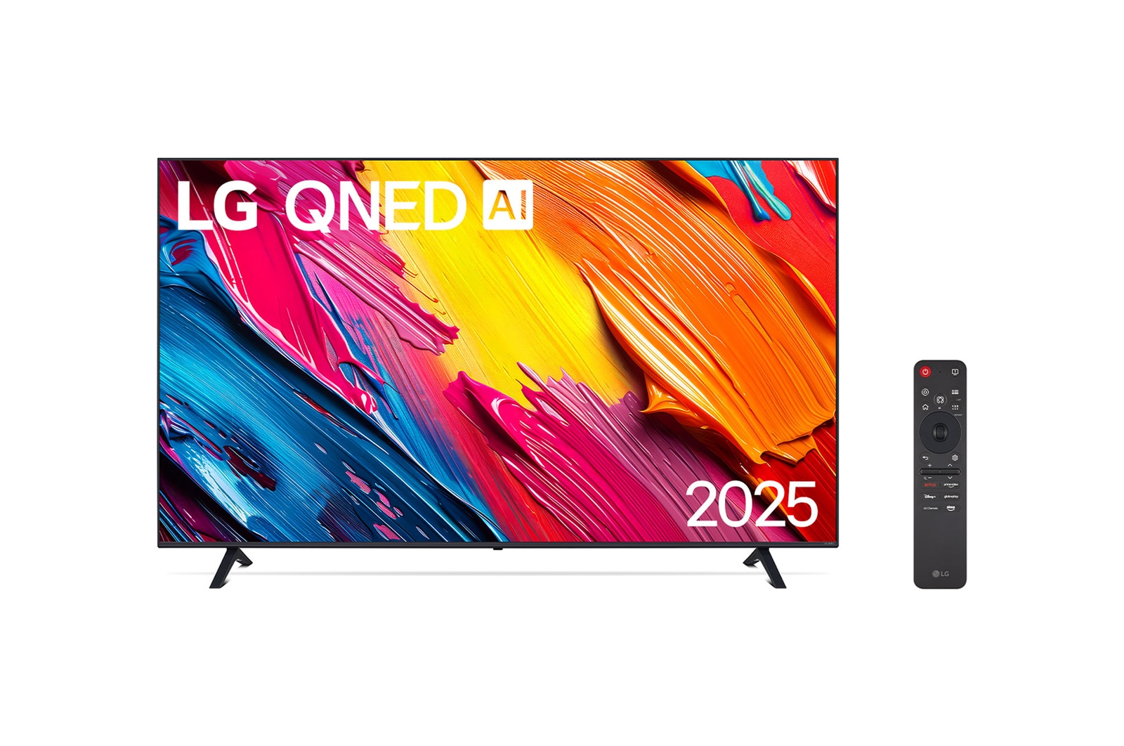 Vista frontal da Smart TV LG QNED AI 4K QNED80 de 75 polegadas 2025 75QNED80ASA