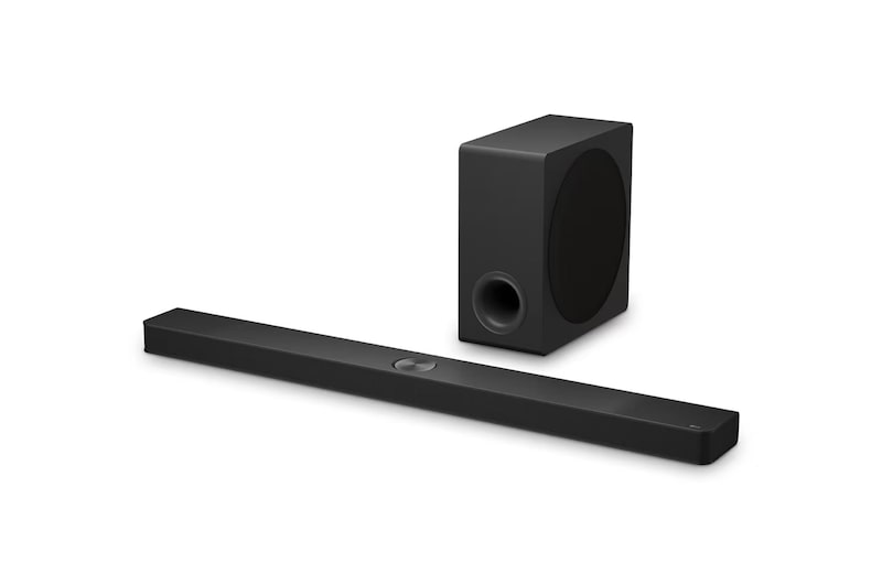 Vista angular de la LG Soundbar S90TY, un subwoofer