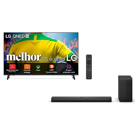 Combo Smart TV LG QNED AI QNED73 86” 4K com Soundbar S70TY - 86QNED73.S70TY