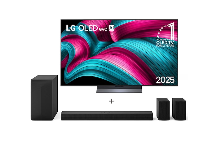 Combo Smart TV LG OLED evo AI C5 55" 2025 + SoundBar S60TR 5.1 Canais, Bluetooth 5.3, Dolby Digital