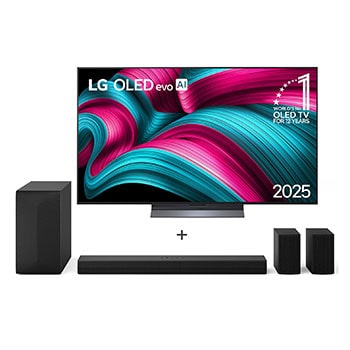 Combo Smart TV LG OLED evo AI C5 55" 2025 + SoundBar S60TR 5.1 Canais, Bluetooth 5.3, Dolby Digital