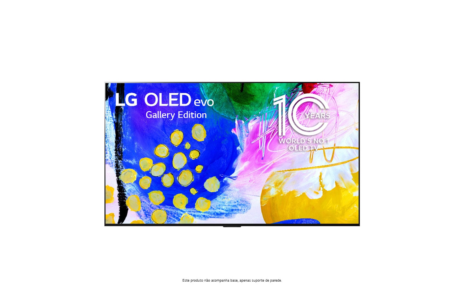 Vista frontal com LG OLED evo Gallery Edition na tela