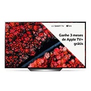 Vista frontal de Smart TV OLED LG 77&#34; 4K, Processador α9, ThinQ AI Inteligência Artificial, Dolby Vision / Atmos OLED77C9PSB