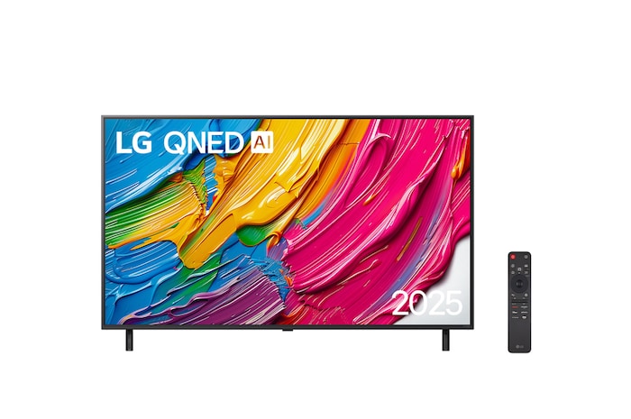 Vista frontal da Smart TV LG QNED AI 4K QNED80 de 55 polegadas 2025 55QNED80ASA