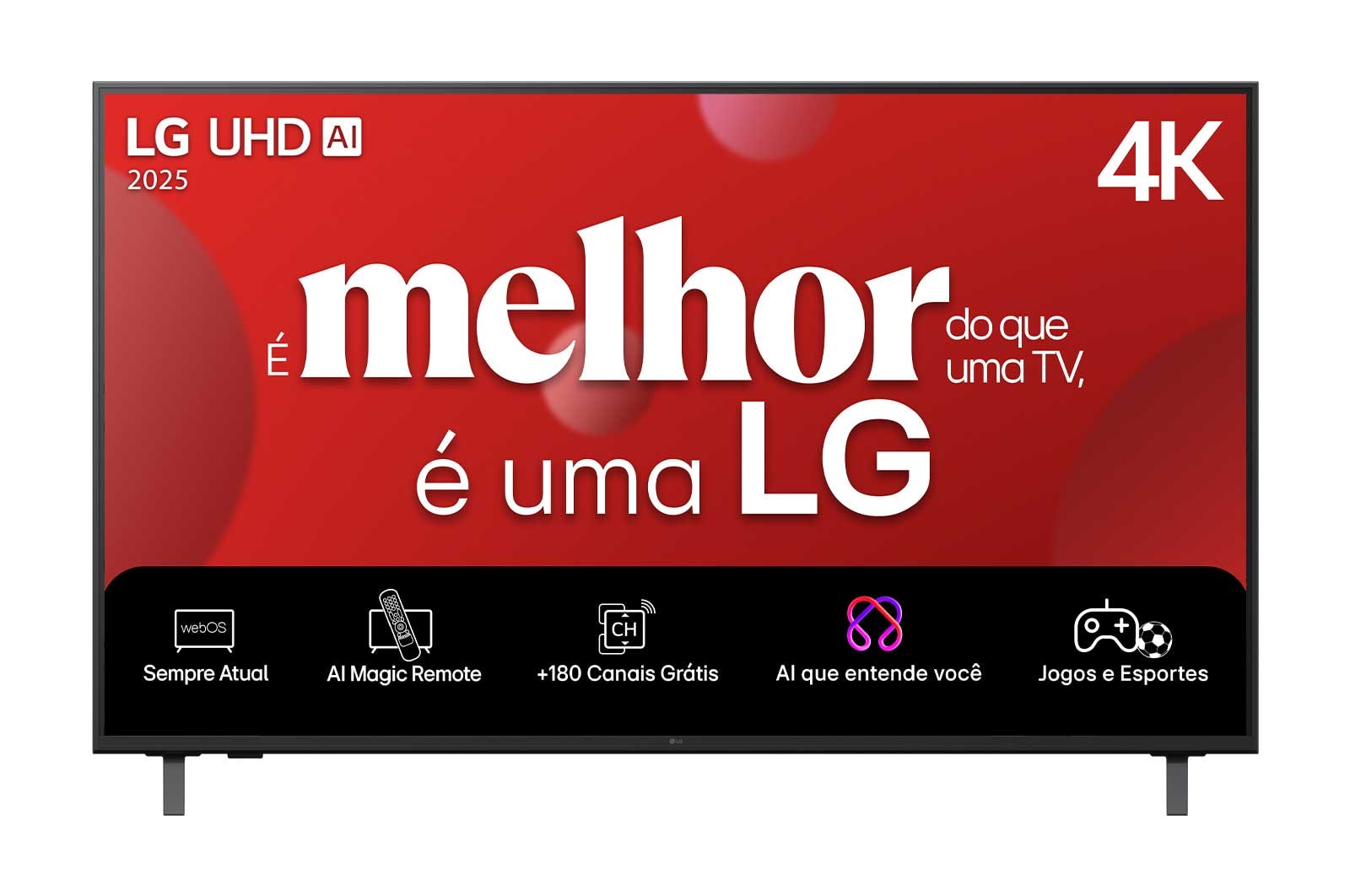 Vista traseira da LG UHD UA85 TV.