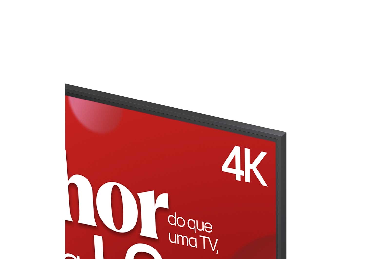 Vista lateral esquerda da LG UHD UA85 TV.