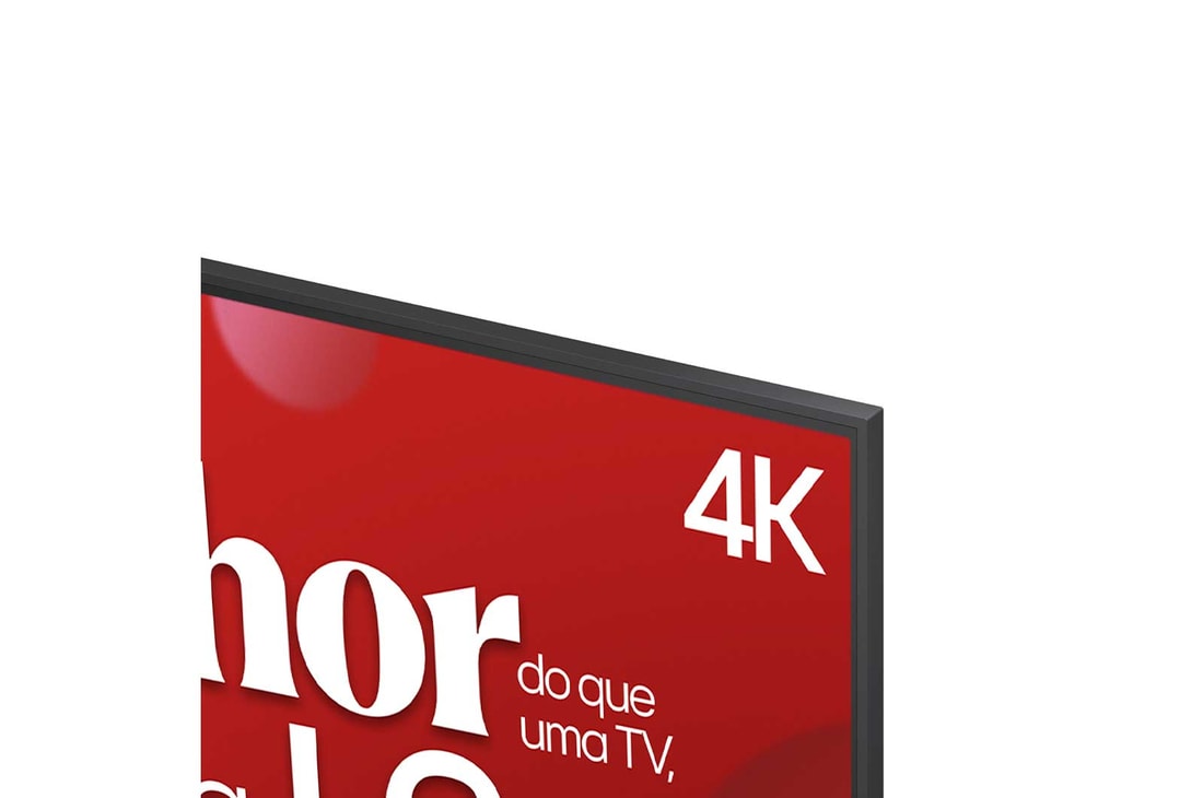 Vista lateral esquerda da LG UHD UA85 TV.