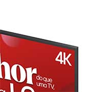 Vista lateral esquerda da LG UHD UA85 TV.