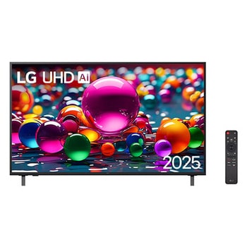 Vista frontal da Smart TV LG UHD AI 4K UA85 de 55 polegadas 2025 55UA8550PSA