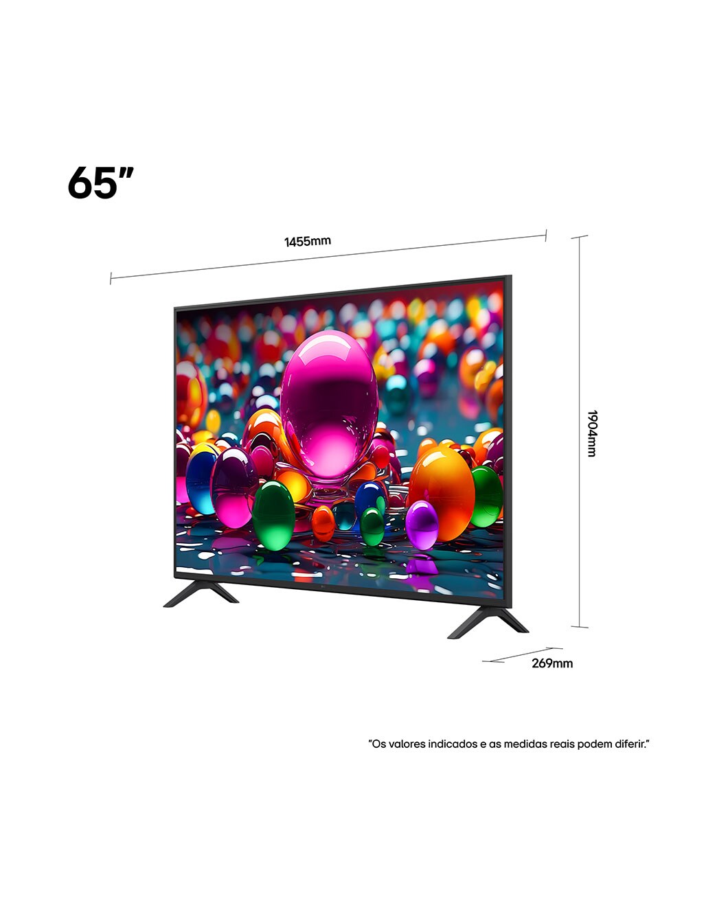 Smart TV 4K LG UHD AI UA85 de 65 polegadas - 65UA8550PSA | LG BR