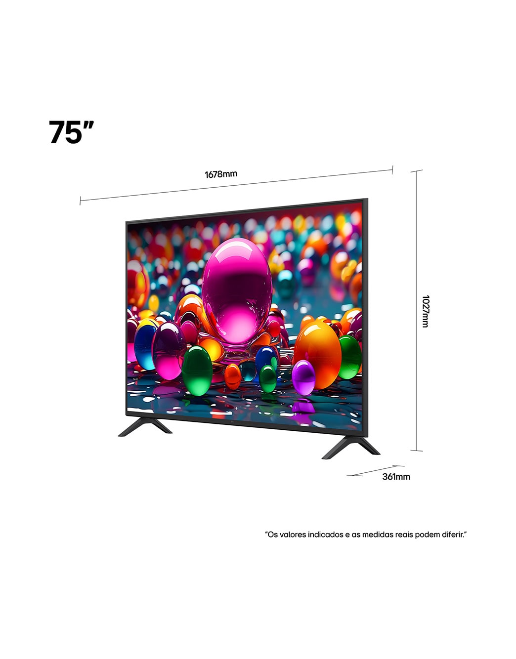 Smart TV 4K LG UHD AI UA85 de 75 polegadas - 75UA8550PSA | LG BR