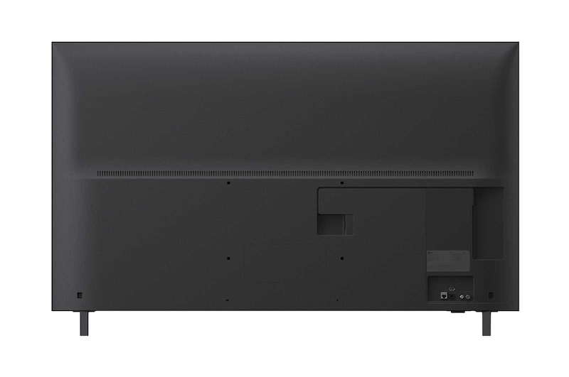 Vista lateral esquerda da LG UHD UA85 TV.