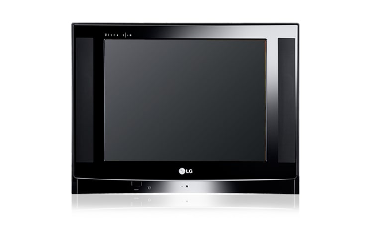 Vista frontal de 21&#34; slim tela plana e acabamento Black Piano. Muito mais bonita. 21FU1RL