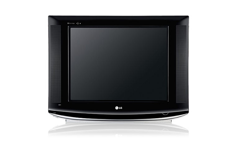 Vista frontal de 21&#34; slim tela plana e acabamento Black Piano. Muito mais bonita. 21FU6TL