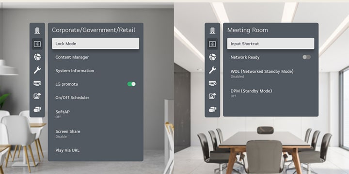 Configuração fácil do menu para necessidades verticais