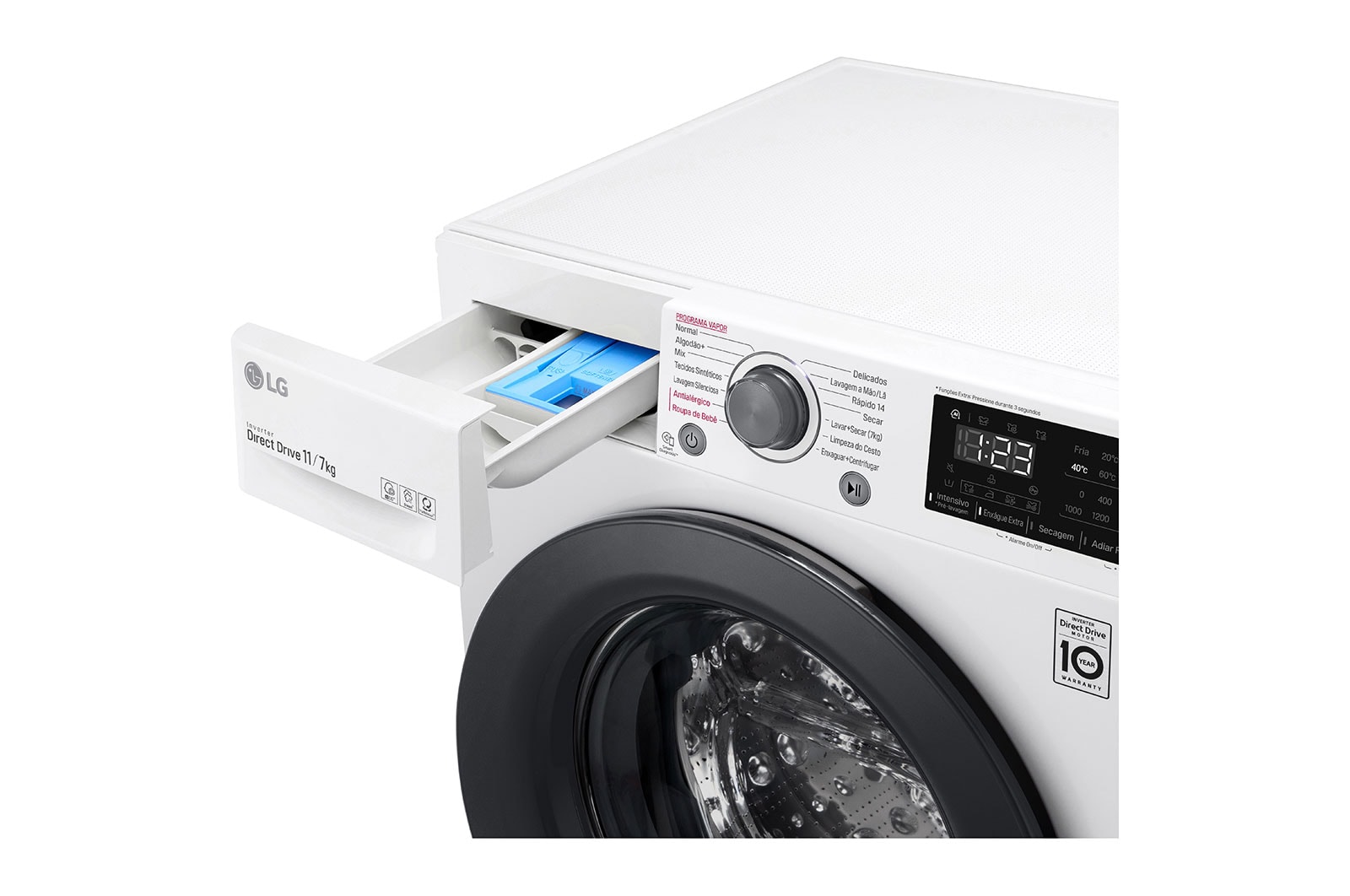 LG Lava e Seca LG VC5 11kg Branco com Inteligência Artificial AIDD™ - CV3011WG4 - 127v, CV3011WG4