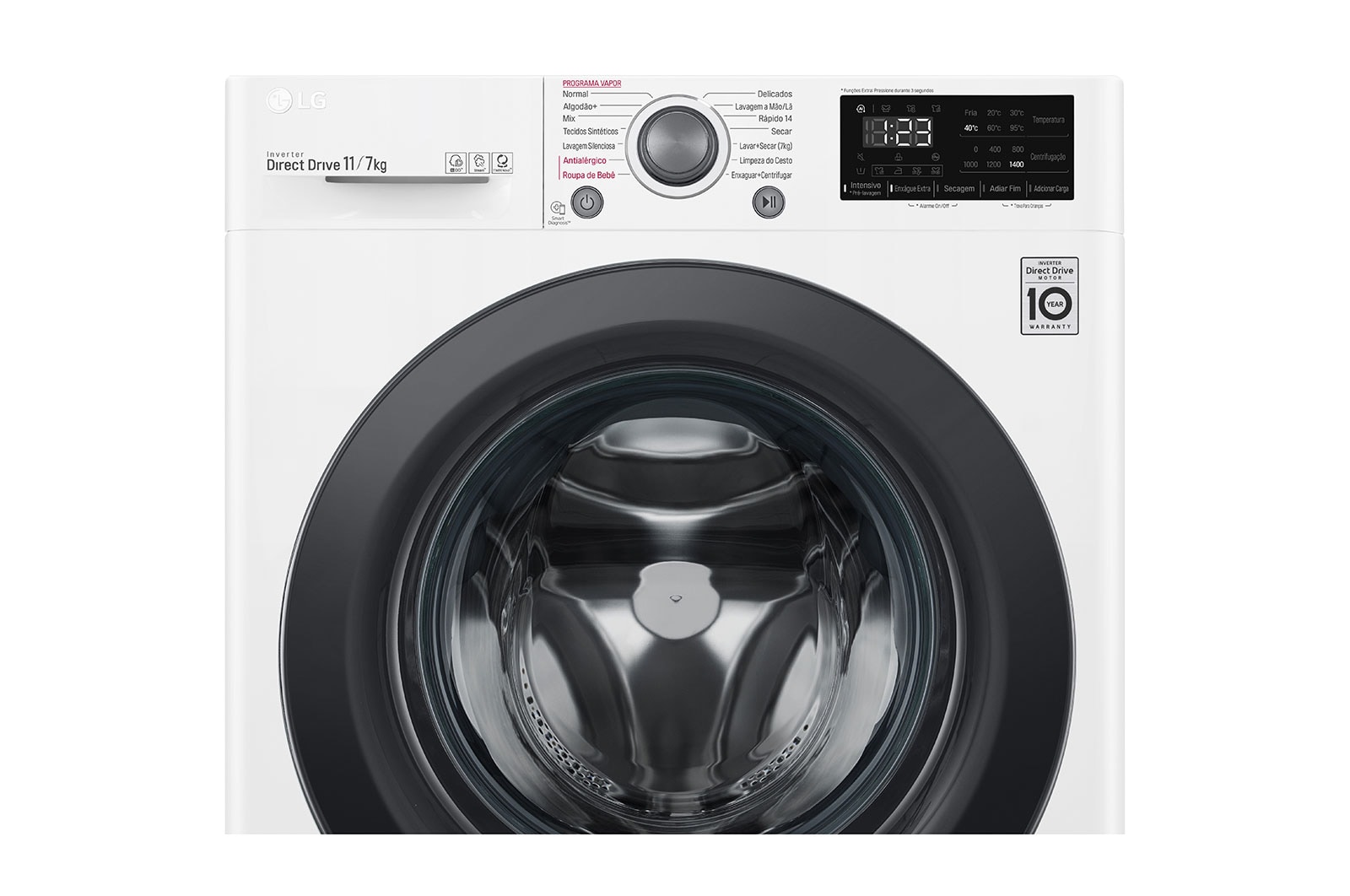 LG Lava e Seca LG VC5 11kg Branco com Inteligência Artificial AIDD™ - CV3011WG4 - 127v, CV3011WG4