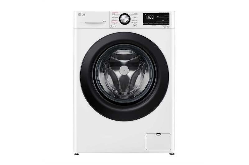 Vista frontal de Lavadora LG VC5 12kg Branca com Inteligência Artificial AIDD™ - 127V FV3012WC5