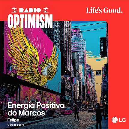 Capa do álbum Energia Positiva do Marcos, criada por Felipe com IA.