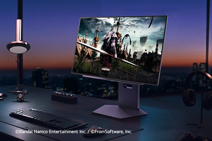 Uma imagem mostrando a configuração de jogos do monitor de jogos LG UltraGear OLED modelo 27GX790A.