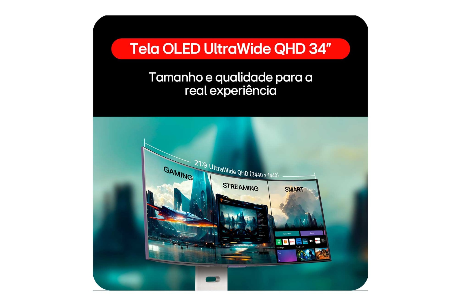 front view of the monitor with the stand down