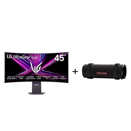 Monitor LG OLED UltraGear™ 45GX950A 45",Dual-Mode 5K2K + Caixa de Som Bluetooth LG xboom Grab by will.i.am - East LA - 45GX950.GRAB